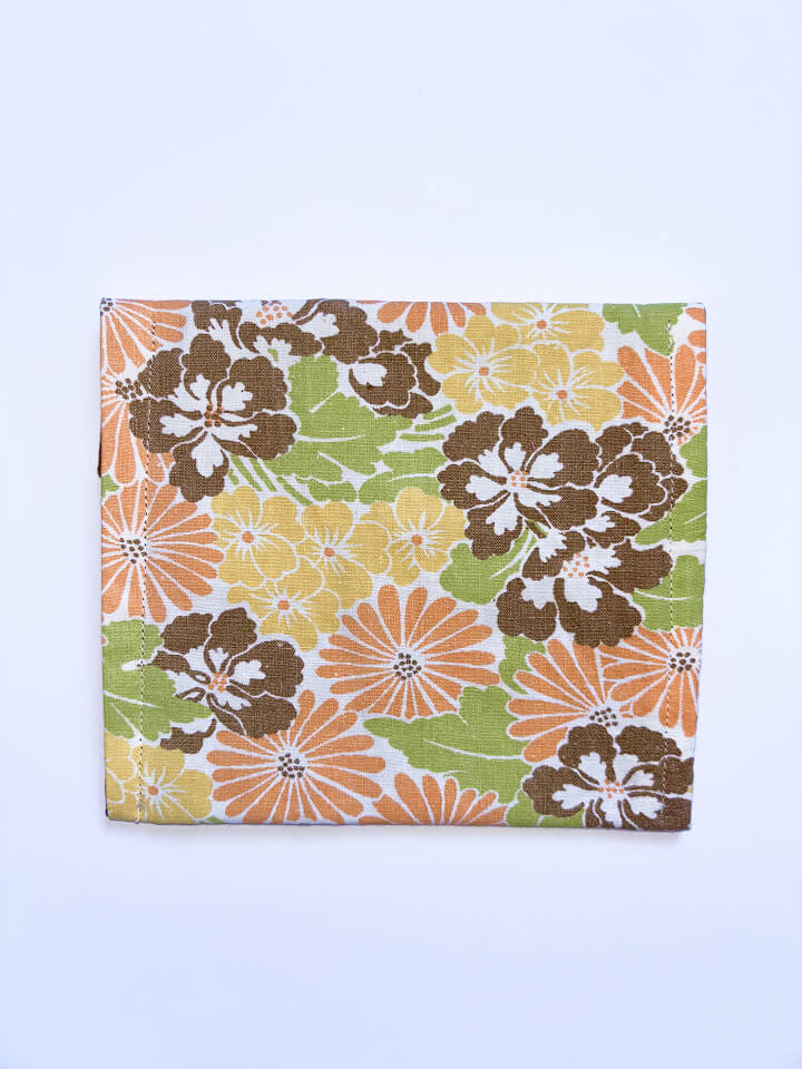 Mini pochette upcyclée fleur orange