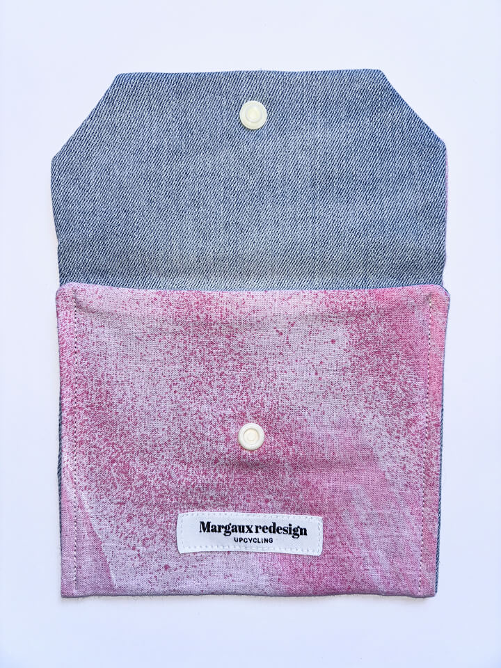 Mini pochette upcyclée rose