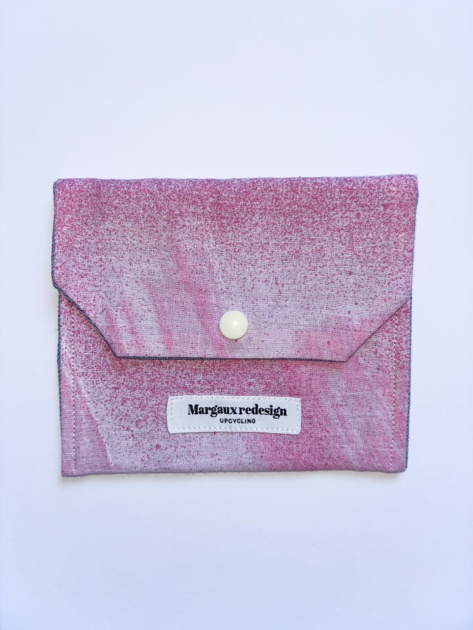 Mini pochette upcyclée rose