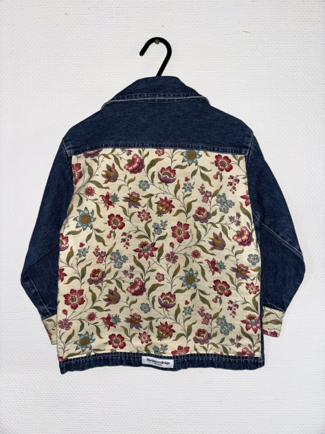 Veste en jean enfant fleurs