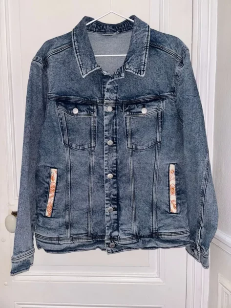 Veste en jean fleurs