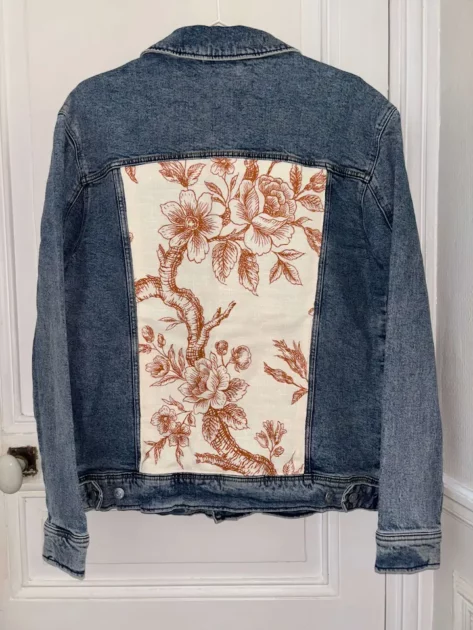 Veste en jean fleurs