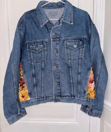 Veste en jean fleurs et fruits Margaux redesign