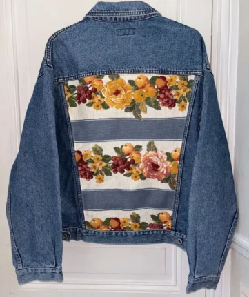 Veste en jean fleurs et fruits Margaux redesign