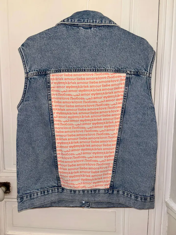 Veste en jean love Veste en jean love