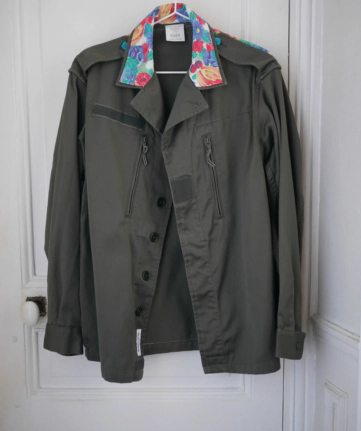 Veste militaire fleurs Margaux redesign