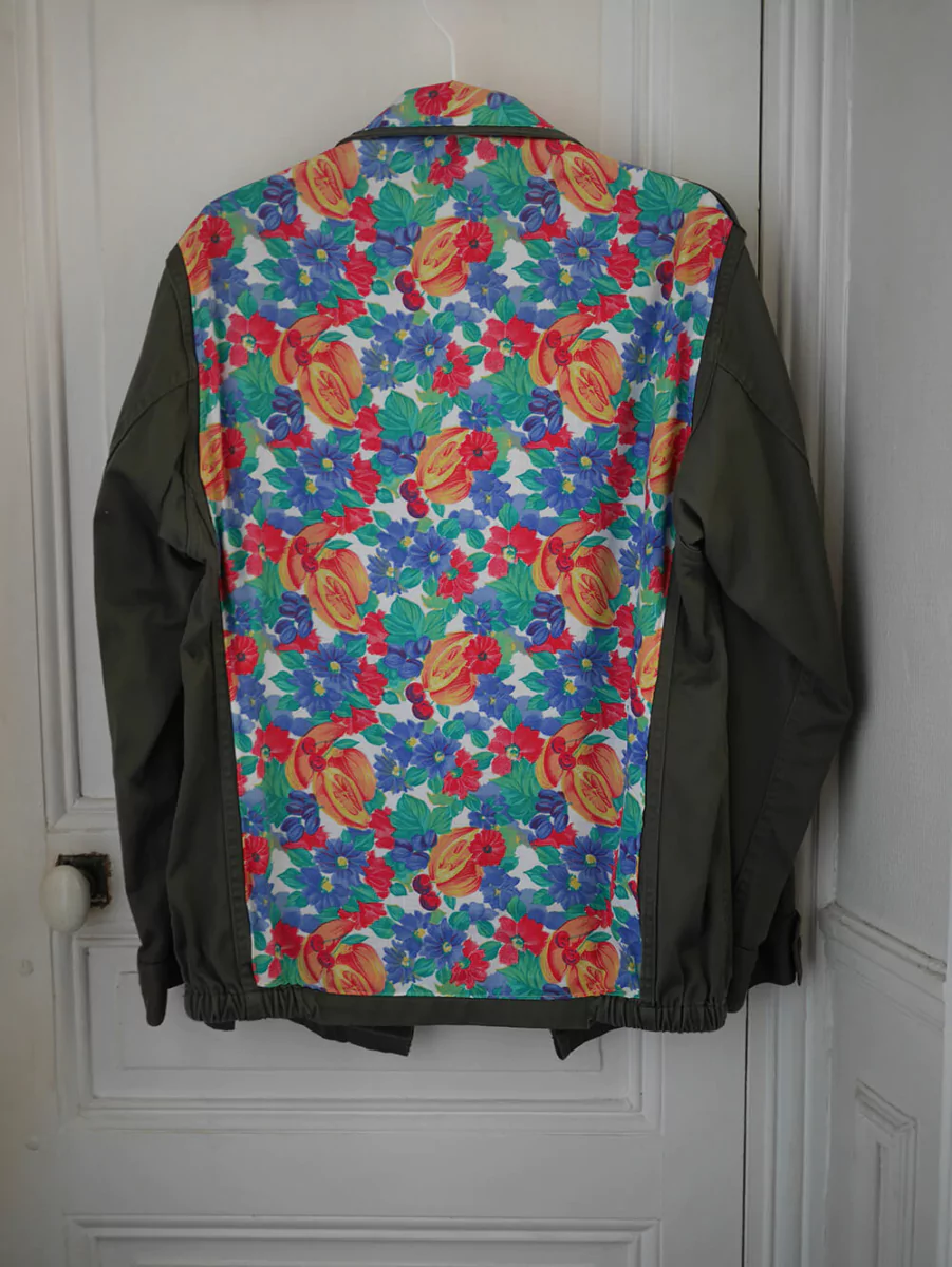 Veste militaire fleurie 70's Veste militaire fleurie 70's