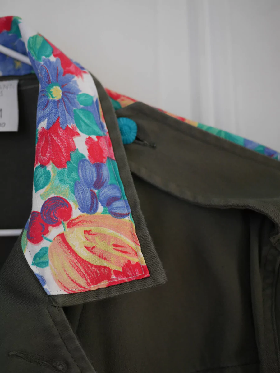 Veste militaire fleurie 70's Veste militaire fleurie 70's