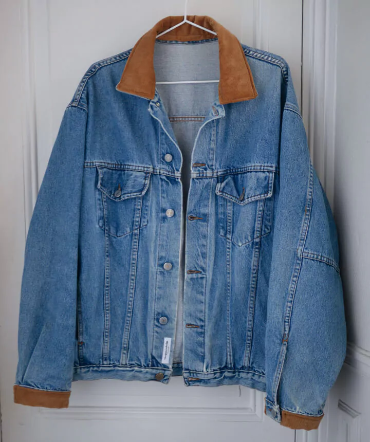 Veste en jean retro velours