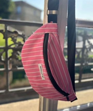 Banane rose rayée Margaux redesign