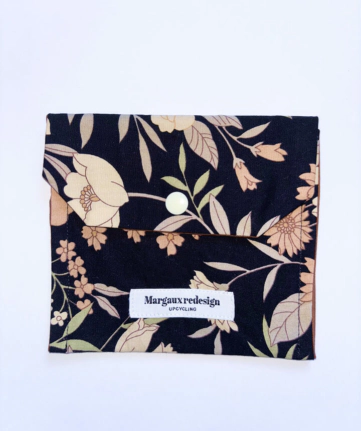 Pochette noire fleurs Margaux redesign