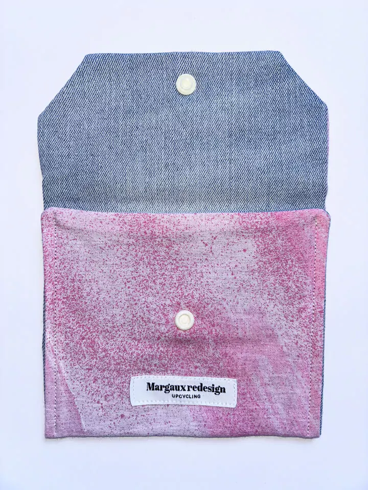 Mini pochette upcyclée rose