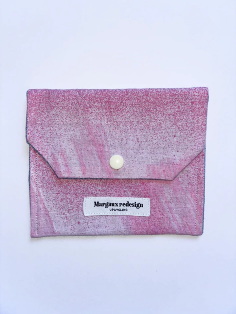 Mini pochette upcyclée rose