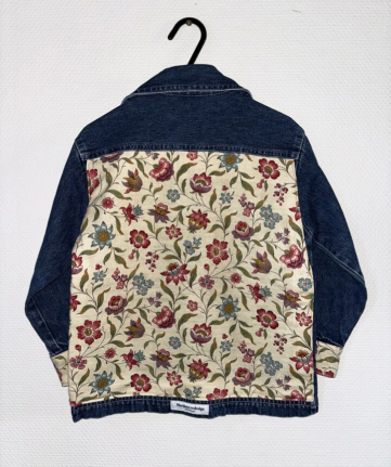 Veste en jean enfant fleurs Margaux redesign