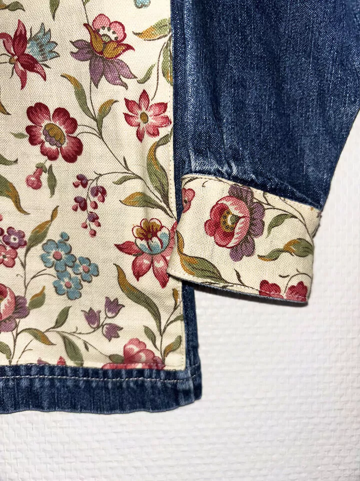 Veste en jean enfant fleurs